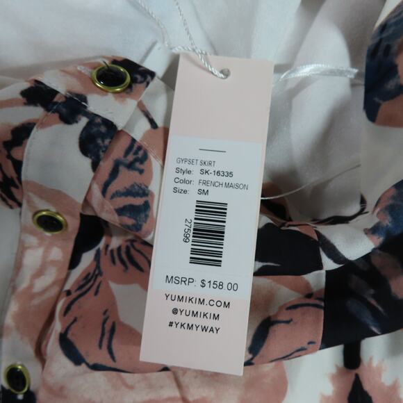 YUMI KIM Gypset Cream Pink Maxi Skirt Floral French Maison Size Small - Picture 6 of 7